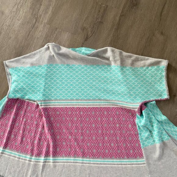 Belldini Short-sleeve Patchwork Knit Kimono Cardigan Large - Picture 8 of 11